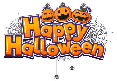 Happy Halloween Font Logo illustration