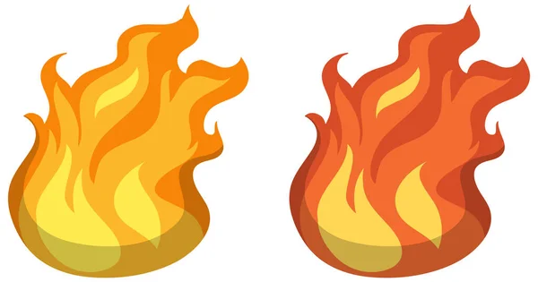 Φωτιά Φλόγα Στην Απεικόνιση Στυλ Κινουμένων Σχεδίων — Διανυσματικό Αρχείο