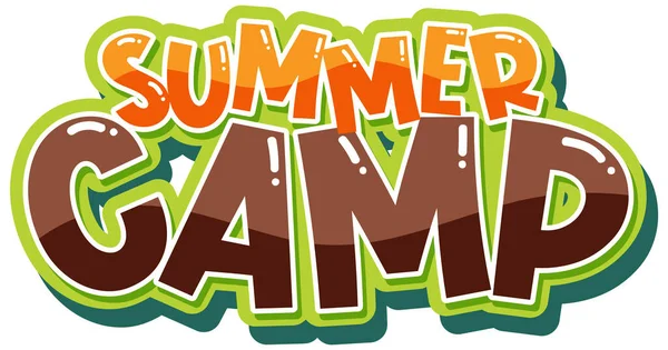 Yaz kampı illüstrasyonu için yazı tipi tasarımı