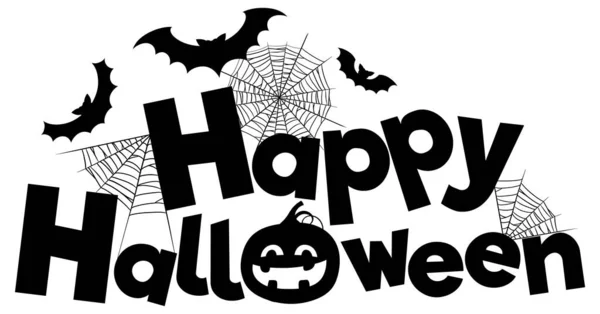 Happy Halloween Font Logo Illustration — Image vectorielle