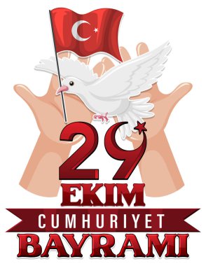 Türkiye Cumhuriyet Günü Poster Tasarımı illüstrasyonu