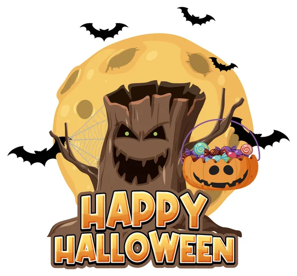 Happy Halloween Festival Logo Design Illustration — Vector de stock