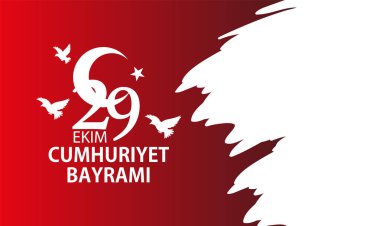 Türkiye Cumhuriyet Günü Poster Tasarımı illüstrasyonu