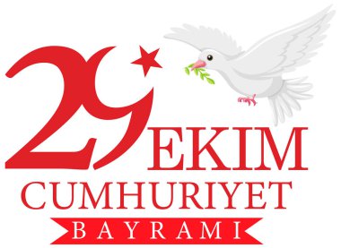 Türkiye Cumhuriyeti Günü metin tasarımı illüstrasyonu