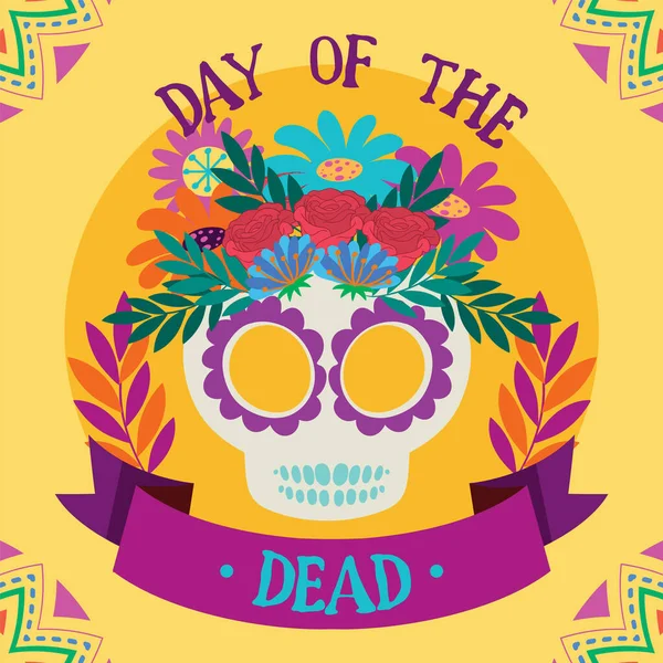 Ilustración Del Diseño Del Cartel Del Día Los Muertos — Archivo Imágenes Vectoriales