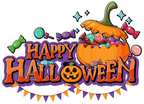 Feliz Halloween Banner Design Ilustração —  Vetores de Stock