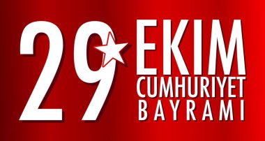 Türkiye Cumhuriyet Günü Poster Tasarımı illüstrasyonu