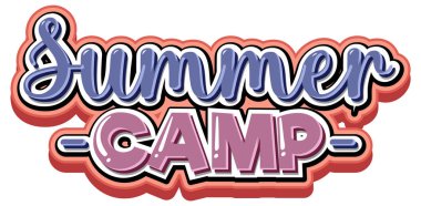 Yaz kampı illüstrasyonu için yazı tipi tasarımı