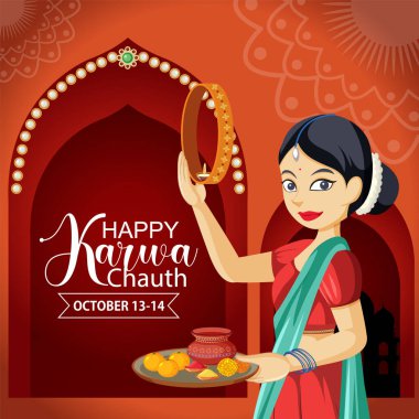 Mutlu Karwa Chauth poster tasarımı