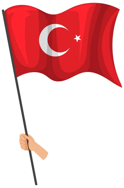Flagge Der Türkei Mit Mondsichel Und Sternenabbildung — Stockvektor