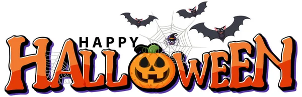 Happy Halloween Text Logo Illustration — Image vectorielle