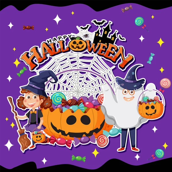 Happy Halloween Poster Template Illustration — Archivo Imágenes Vectoriales