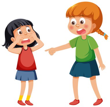 Arkadaşı tarafından zorbalığa uğrayan küçük bir kız.