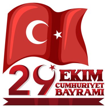 Türkiye Cumhuriyet Günü Poster Tasarımı illüstrasyonu