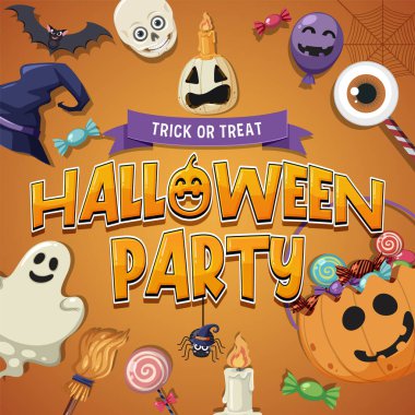 Happy Halloween Poster Template illustration