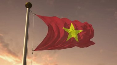 Vietnam bayrağı gökyüzüne karşı 