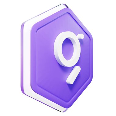 The Graph (GRT) Badge Left View Crypto Isolated On White Background Blockchain Technology 3D Rendering