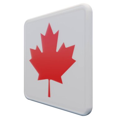 Canada 3d textured glossy square flag