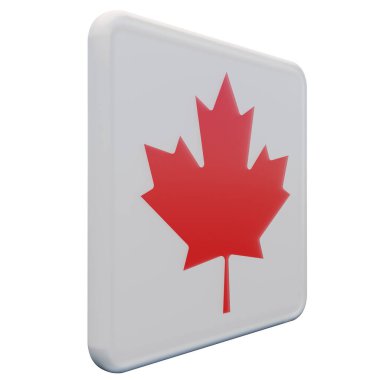 Canada 3d textured glossy square flag