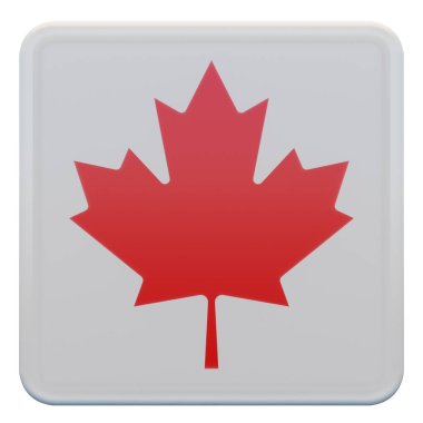 Canada 3d textured glossy square flag