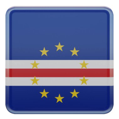 Cape Verde 3d textured glossy square flag