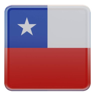 Chile 3d textured glossy square flag