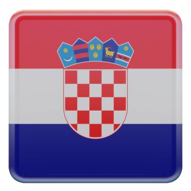 Croatia 3d textured glossy square flag