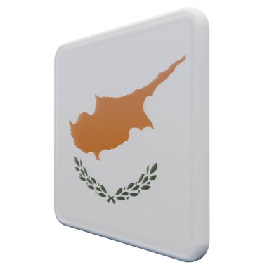 Cyprus 3d textured glossy square flag