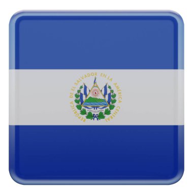 El Salvador 3d textured glossy square flag