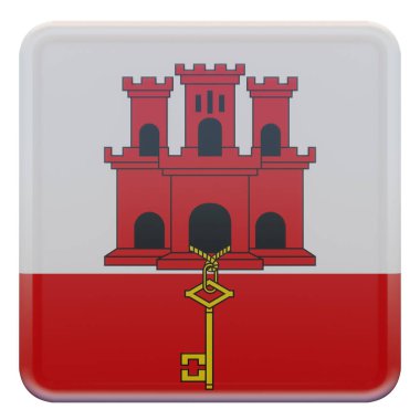 Gibraltar 3d textured glossy square flag