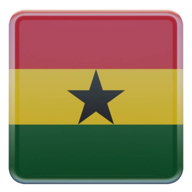 Ghana 3d textured glossy square flag