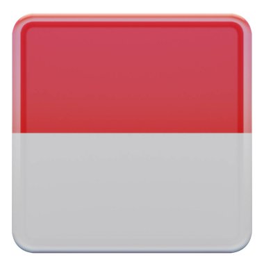 Indonesia 3d textured glossy square flag