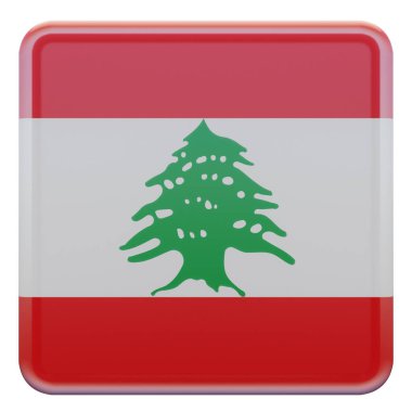 Lebanon 3d textured glossy square flag