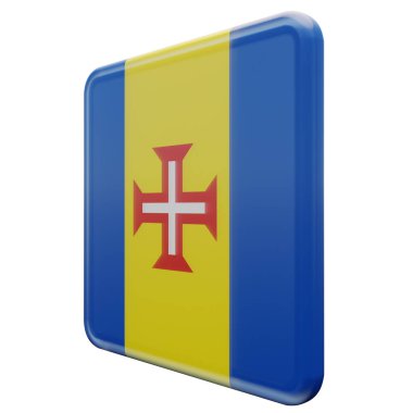 Madeira 3d textured glossy square flag