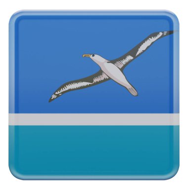 Midway Islands 3d textured glossy square flag