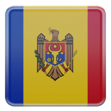 Moldova 3d textured glossy square flag