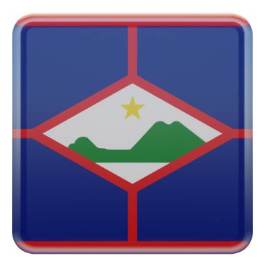Sint Eustatius 3d textured glossy square flag