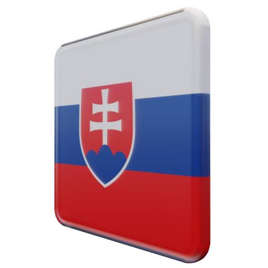 Slovakia 3d textured glossy square flag