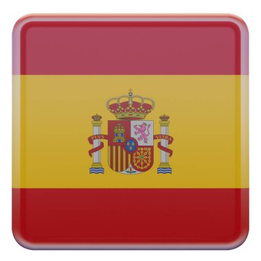 Spain 3d textured glossy square flag