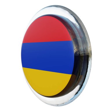 Armenia 3d textured glossy circle flag