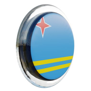 Aruba 3d textured glossy circle flag