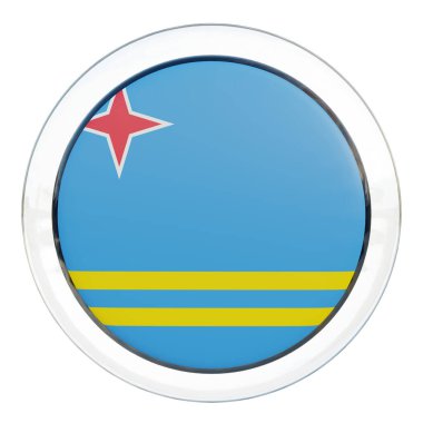 Aruba 3d textured glossy circle flag