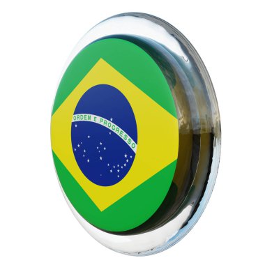 Brazil 3d textured glossy circle flag
