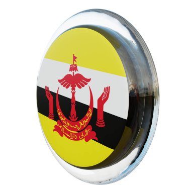 Brunei 3d textured glossy circle flag