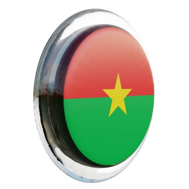Burkina Faso 3d textured glossy circle flag