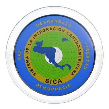 Central American Integration System 3d textured glossy circle flag