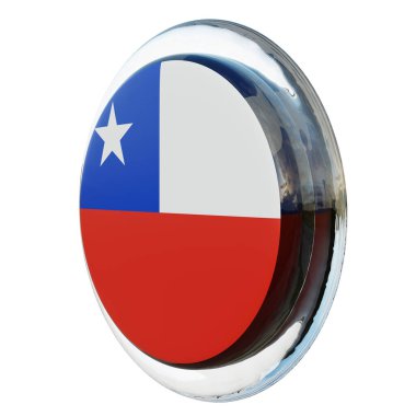 Chile 3d textured glossy circle flag