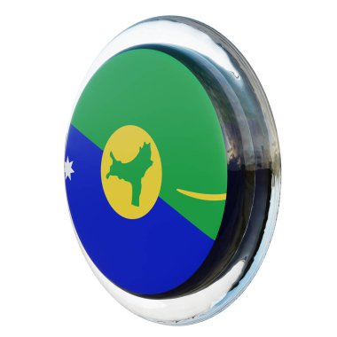 Christmas Island 3d textured glossy circle flag
