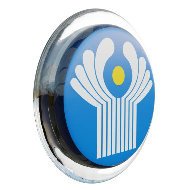 Commonwealth of Independent States 3d textured glossy circle flag