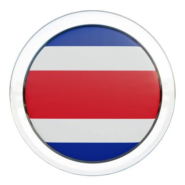 Costa Rica 3d textured glossy circle flag